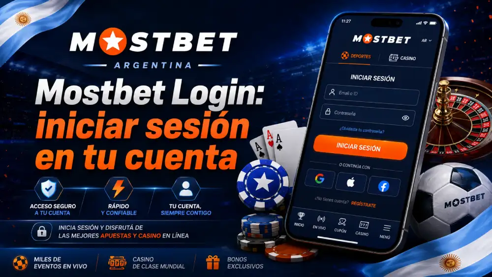 Pantalla de inicio de sesión de Mostbet con acceso seguro a la cuenta personal.